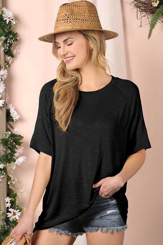Raw Edge Flowy Top