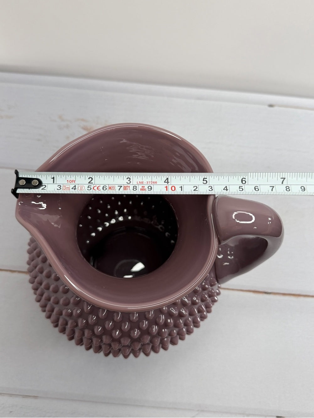 Mosser Glass Gigi Hobnail Pitcher Eggplant Purple 70 oz Fenton Mold