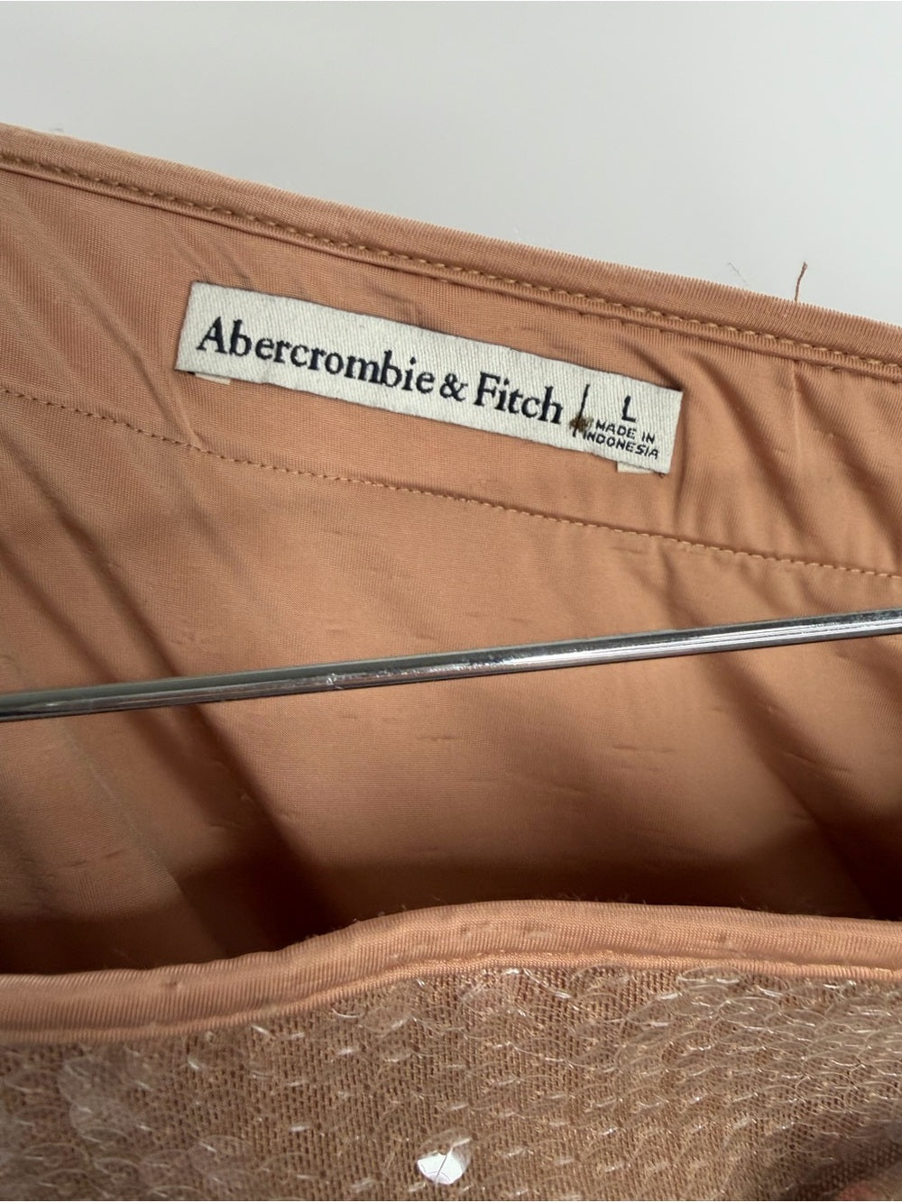 NWT Abercrombie & Fitch High Rise Sequin Sheer Maxi Skirt Size Large