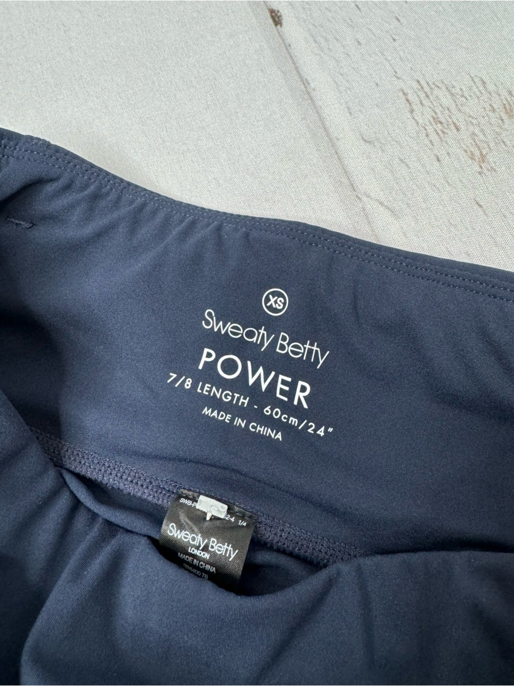NWT - Sweaty Betty Power 7/8 Workout Leggings Navy Blue Size XS