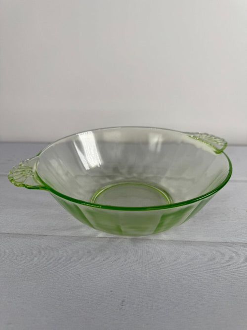 Anchor Hocking Vaseline Uranium Glass Bowl Green Depression Glass