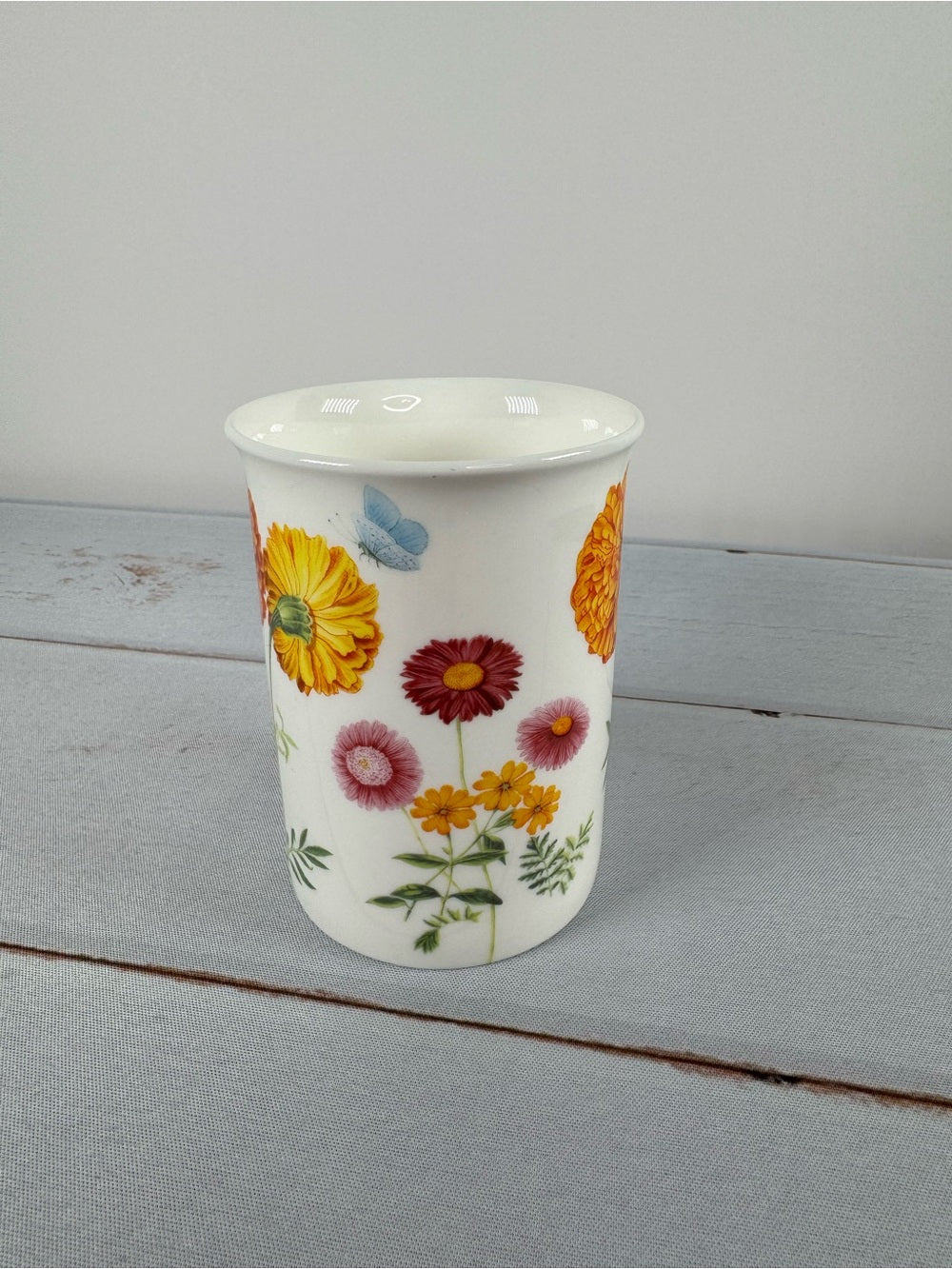 Gracie Bone China "Summer Dahlia & Wildflower" Tall Coffee Mug