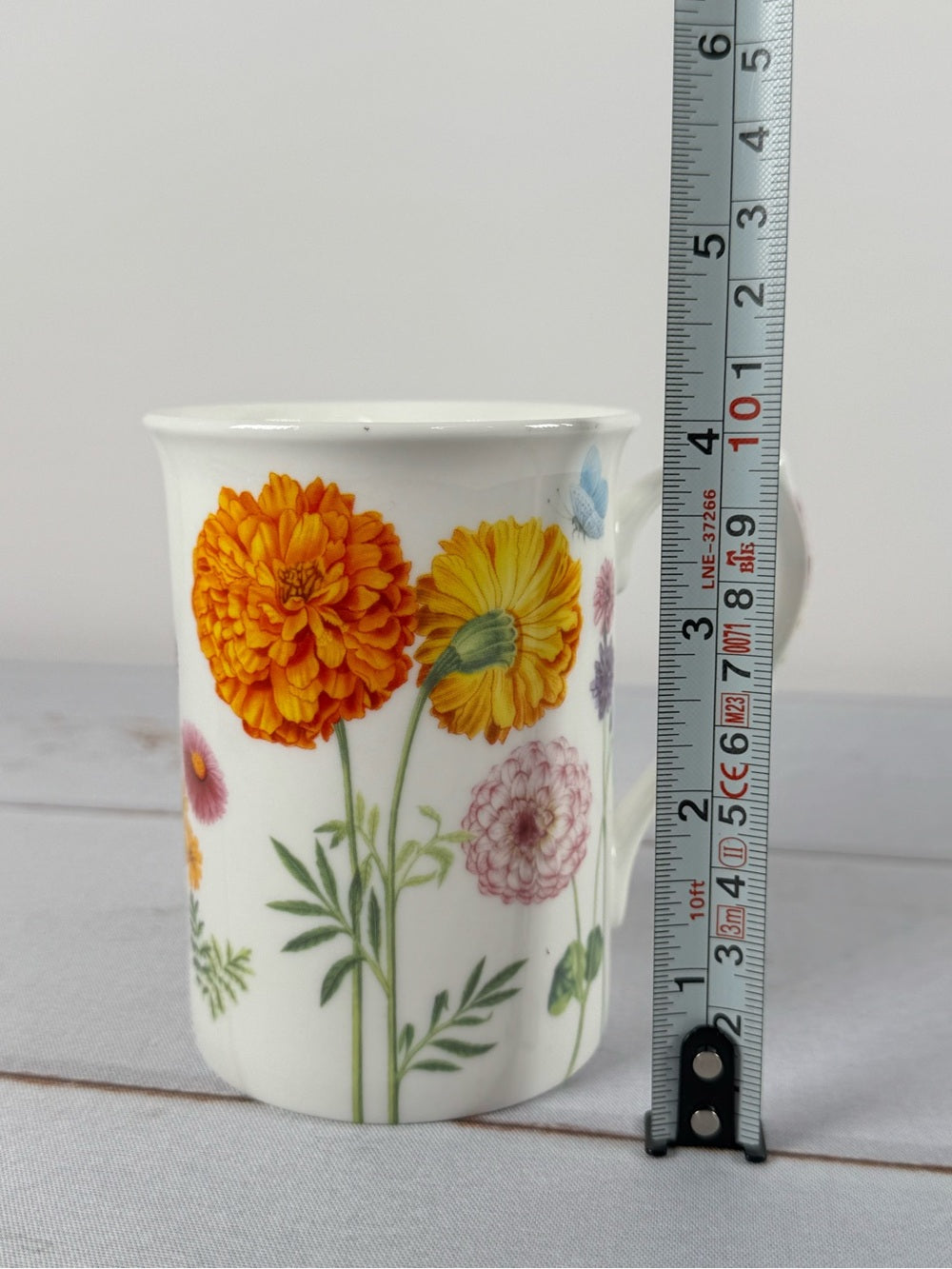 Gracie Bone China "Summer Dahlia & Wildflower" Tall Coffee Mug