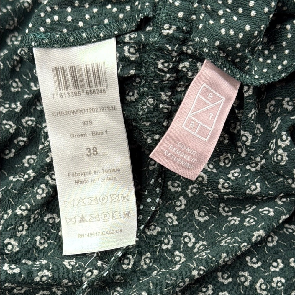 SEE BY CHLOÉ Flowers & Dots Printed Wrap Dress In Green Blue Size 38 / 6
