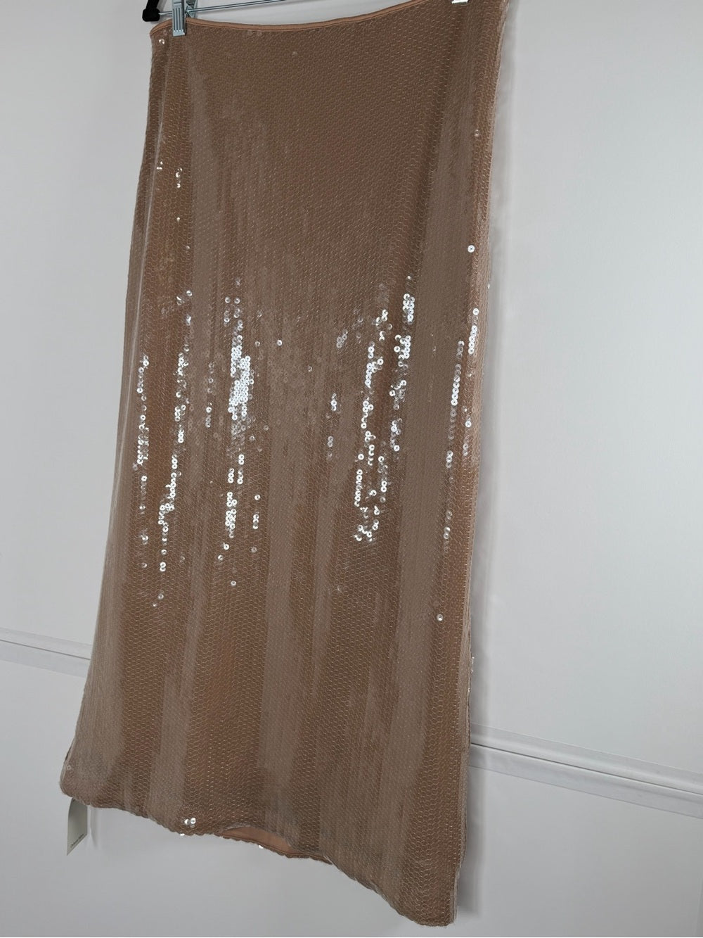NWT Abercrombie & Fitch High Rise Sequin Sheer Maxi Skirt Size Large