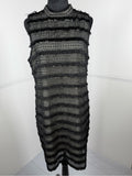 NWT J.Crew Black Fringe Lace Sleeveless Sheath Dress Size 12