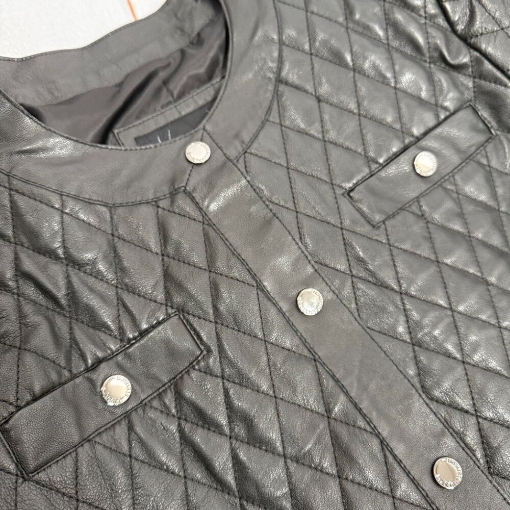 Bod & Christensen Black Quilted Leather Jacket Size 10