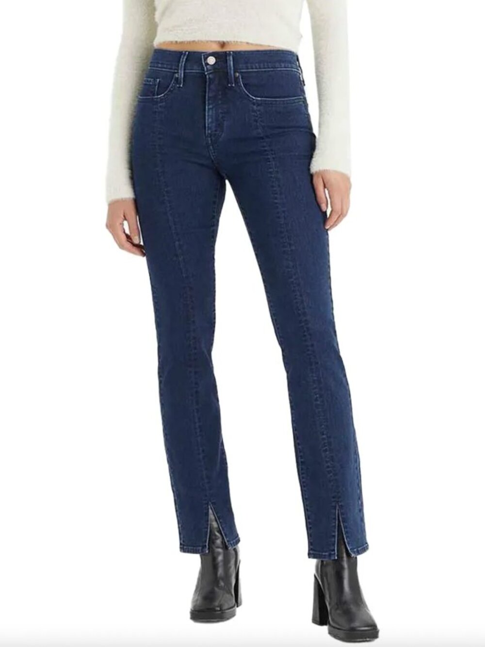NWT Levi's 314 Shaping Straight Jeans Womens Size 28 x 32 Dark Wash