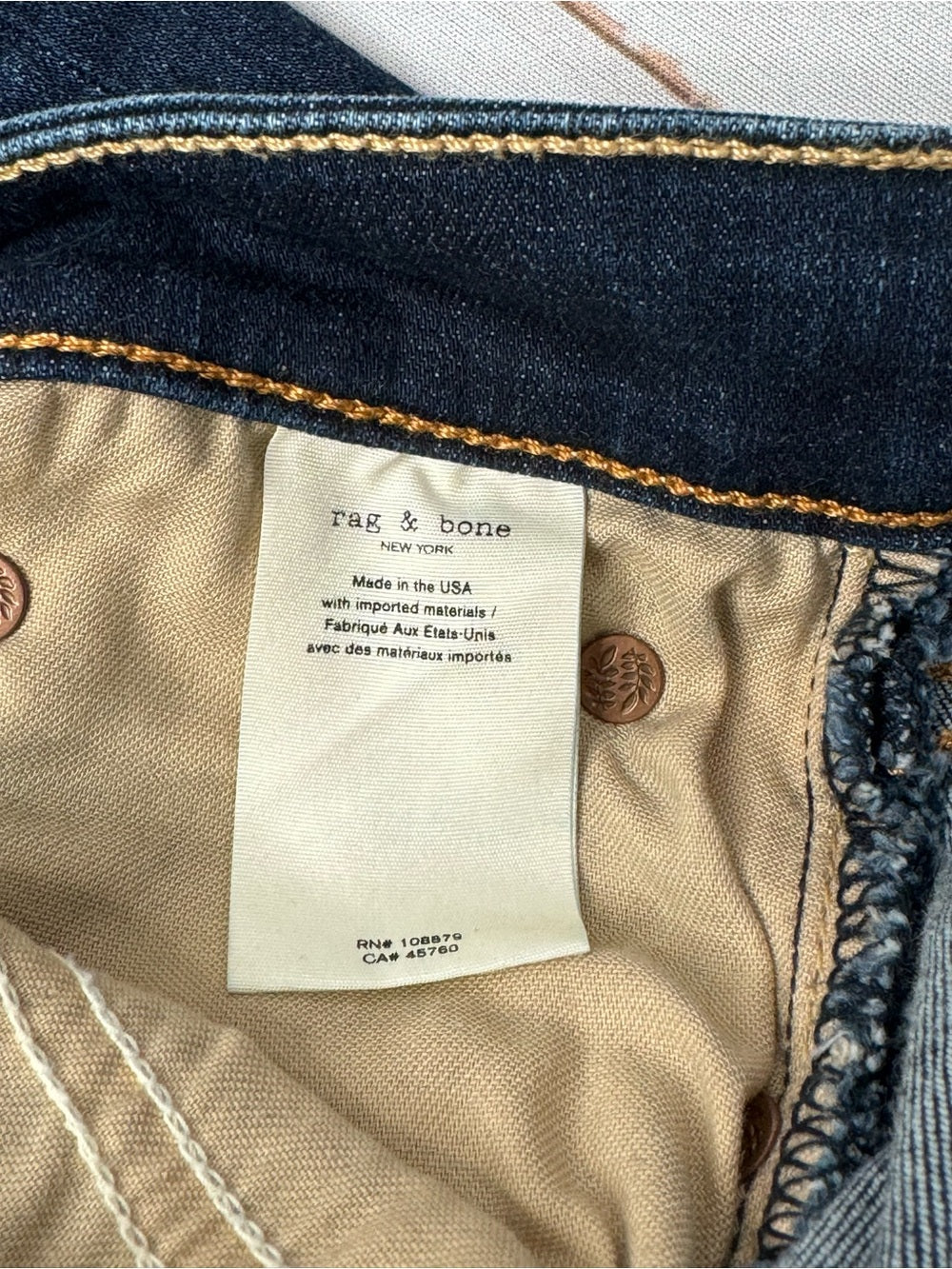 rag & bone Nina High Rise Skinny Jeans Size 28 Marine Blue