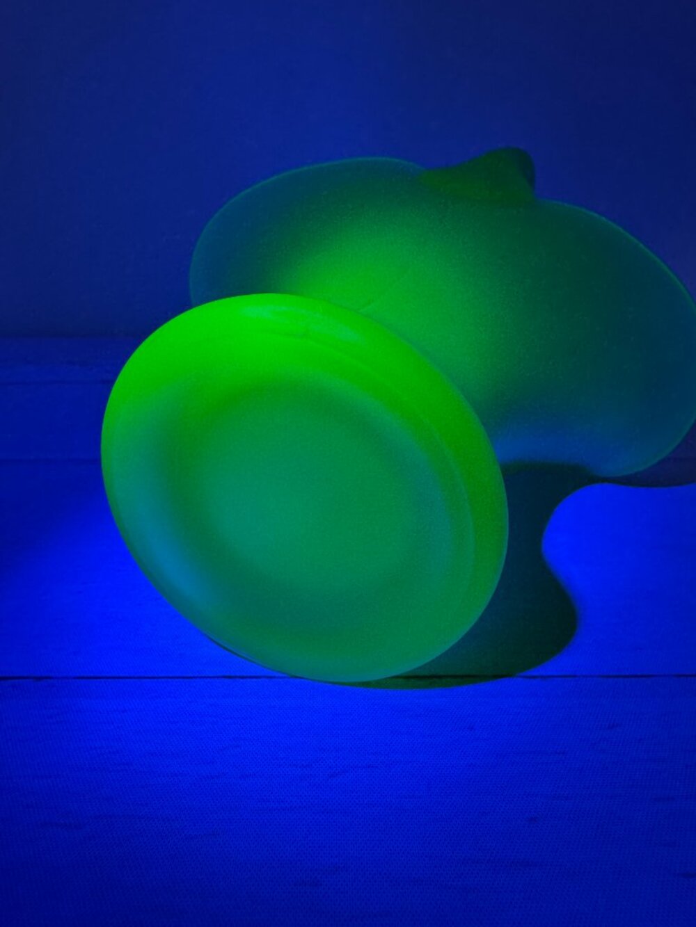 Vintage Tiffin Green Satin Uranium Glass Flower Basket Vase