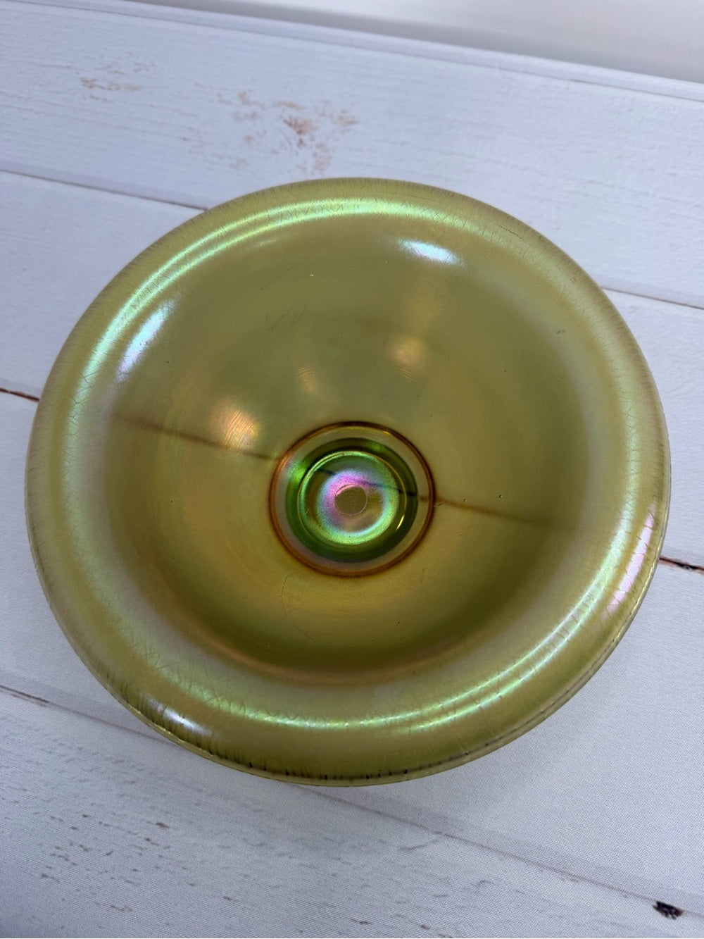 Antique c. 1920s H. Northwood & Co. No. 659 "Russet" Stretch Glass Console Bowl