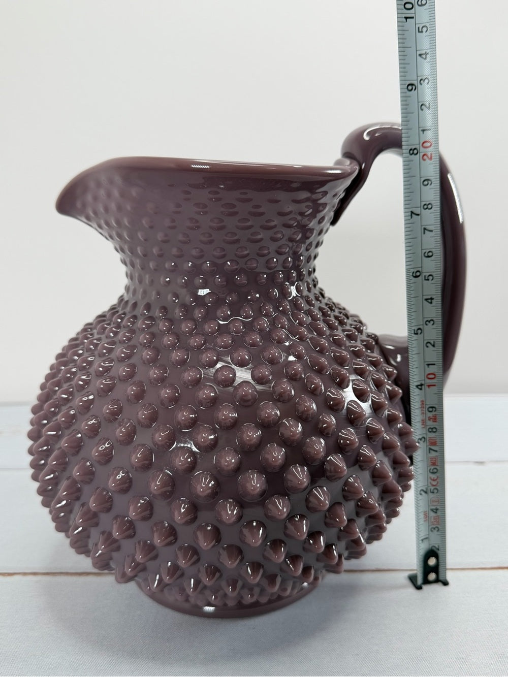 Mosser Glass Gigi Hobnail Pitcher Eggplant Purple 70 oz Fenton Mold