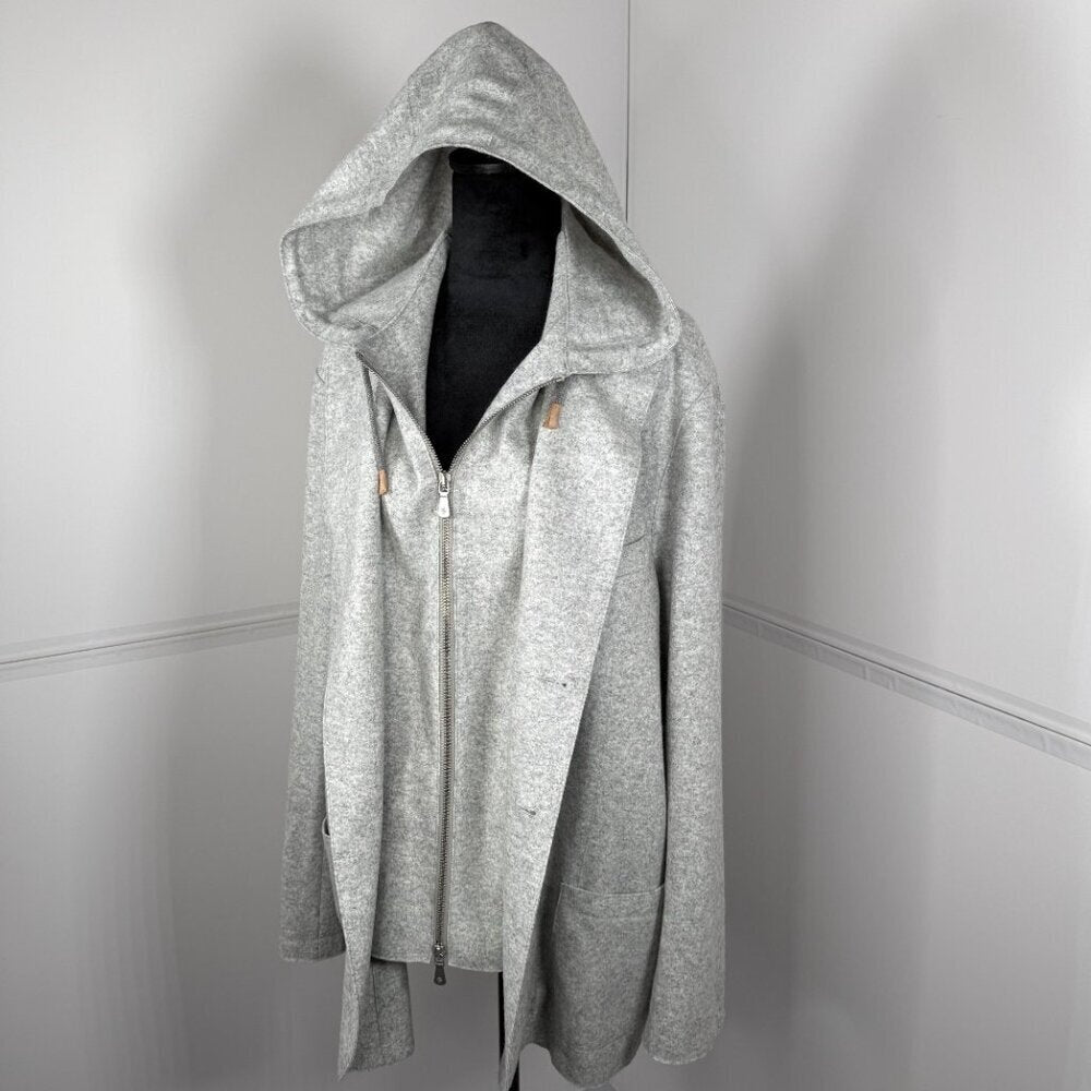 Eleventy Grey Hooded Blazer Jacket Mens IT 60 (US 50)