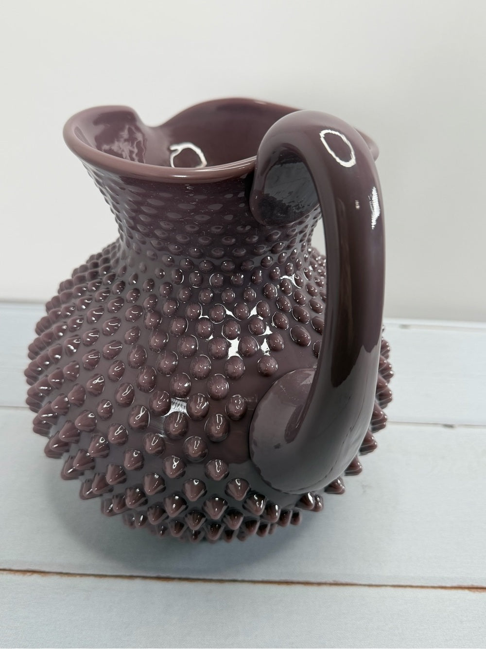 Mosser Glass Gigi Hobnail Pitcher Eggplant Purple 70 oz Fenton Mold
