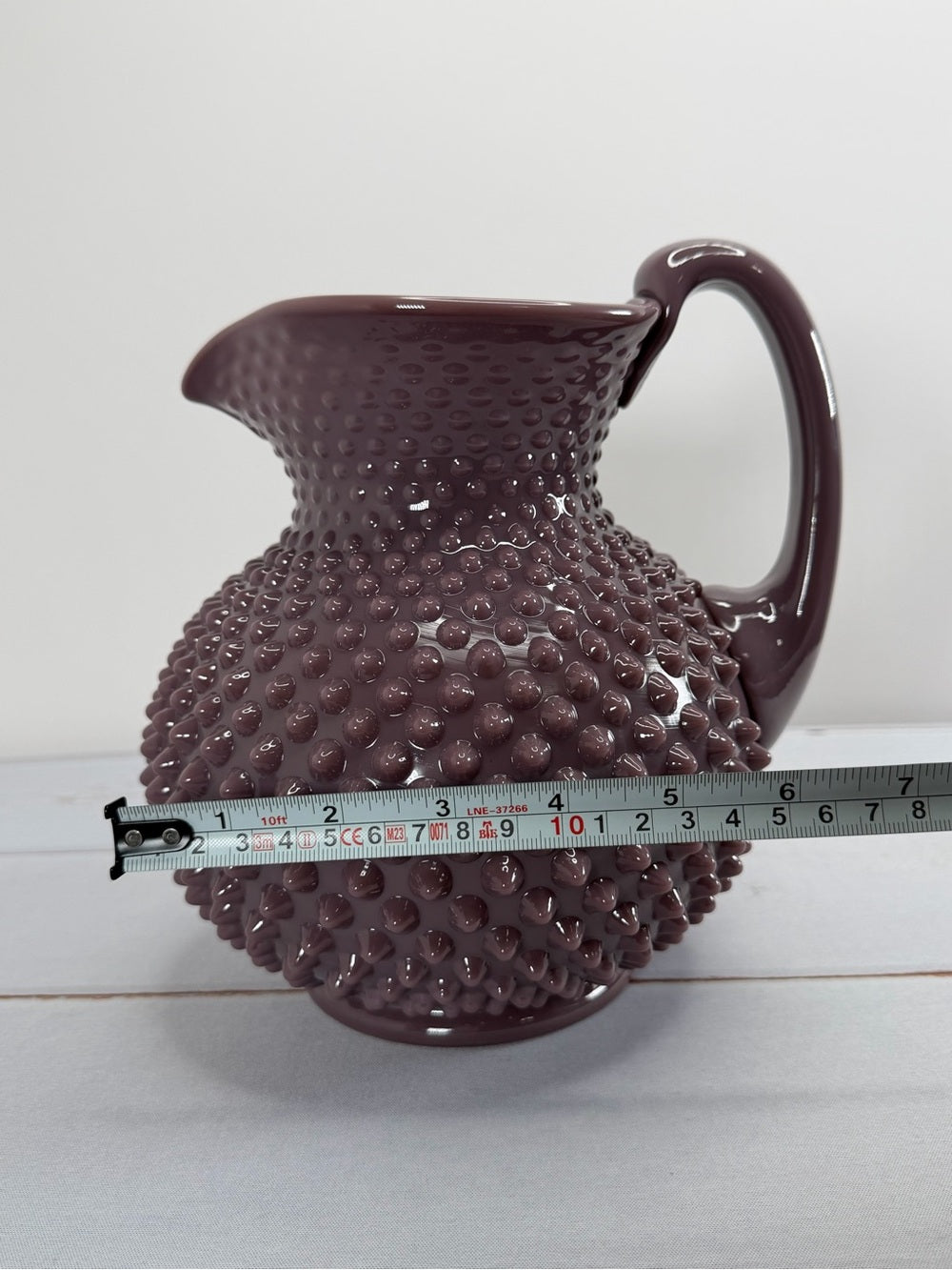 Mosser Glass Gigi Hobnail Pitcher Eggplant Purple 70 oz Fenton Mold