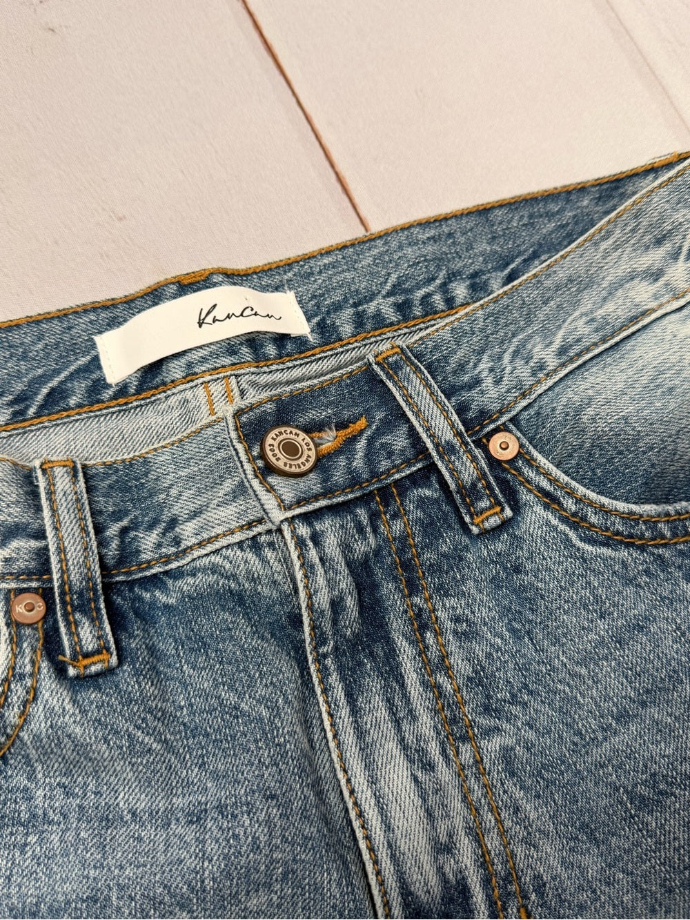 KanCan Trevie Ultra High Rise Straight Leg Distressed Jeans Size 3/25