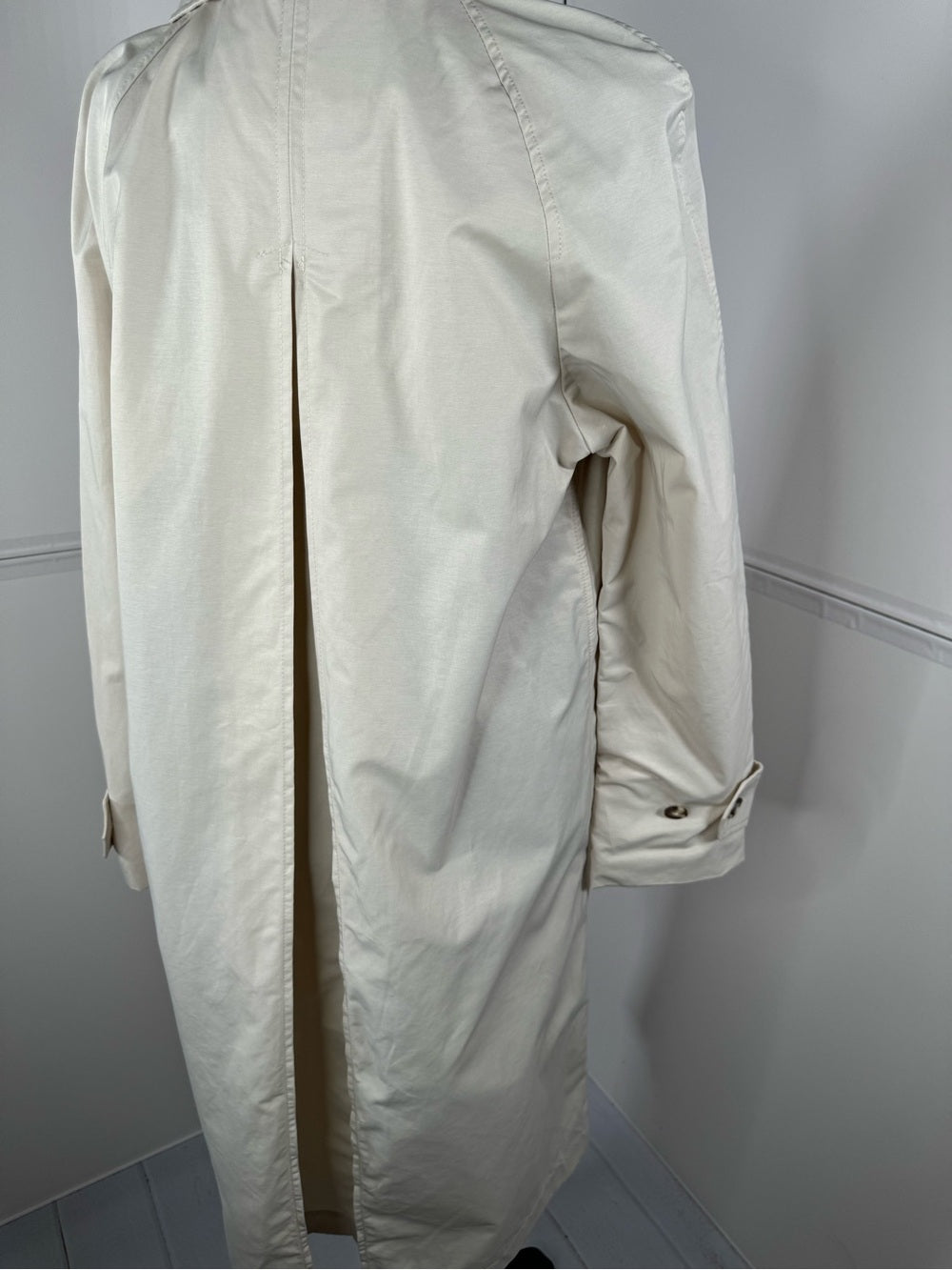 NWT 7 For All Mankind Ivory Cotton Blend Trench Coat Long Jacket Size Medium