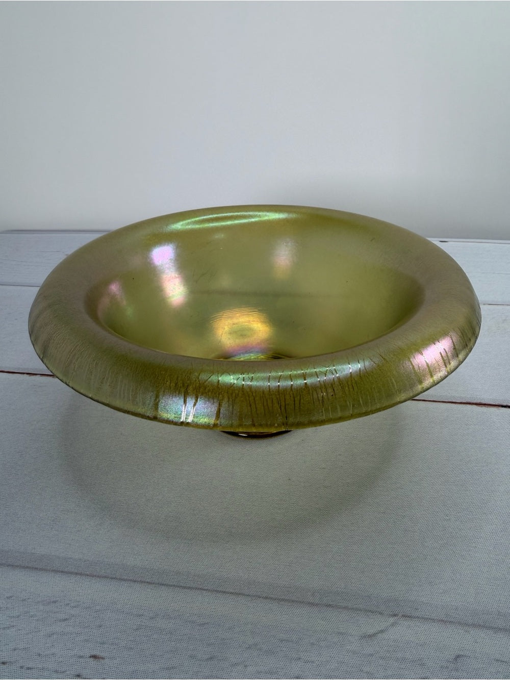Antique c. 1920s H. Northwood & Co. No. 659 "Russet" Stretch Glass Console Bowl