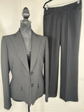 Anne Klein Black Pinstripe 2-Piece Suit Blazer & Trousers Women's Size 4