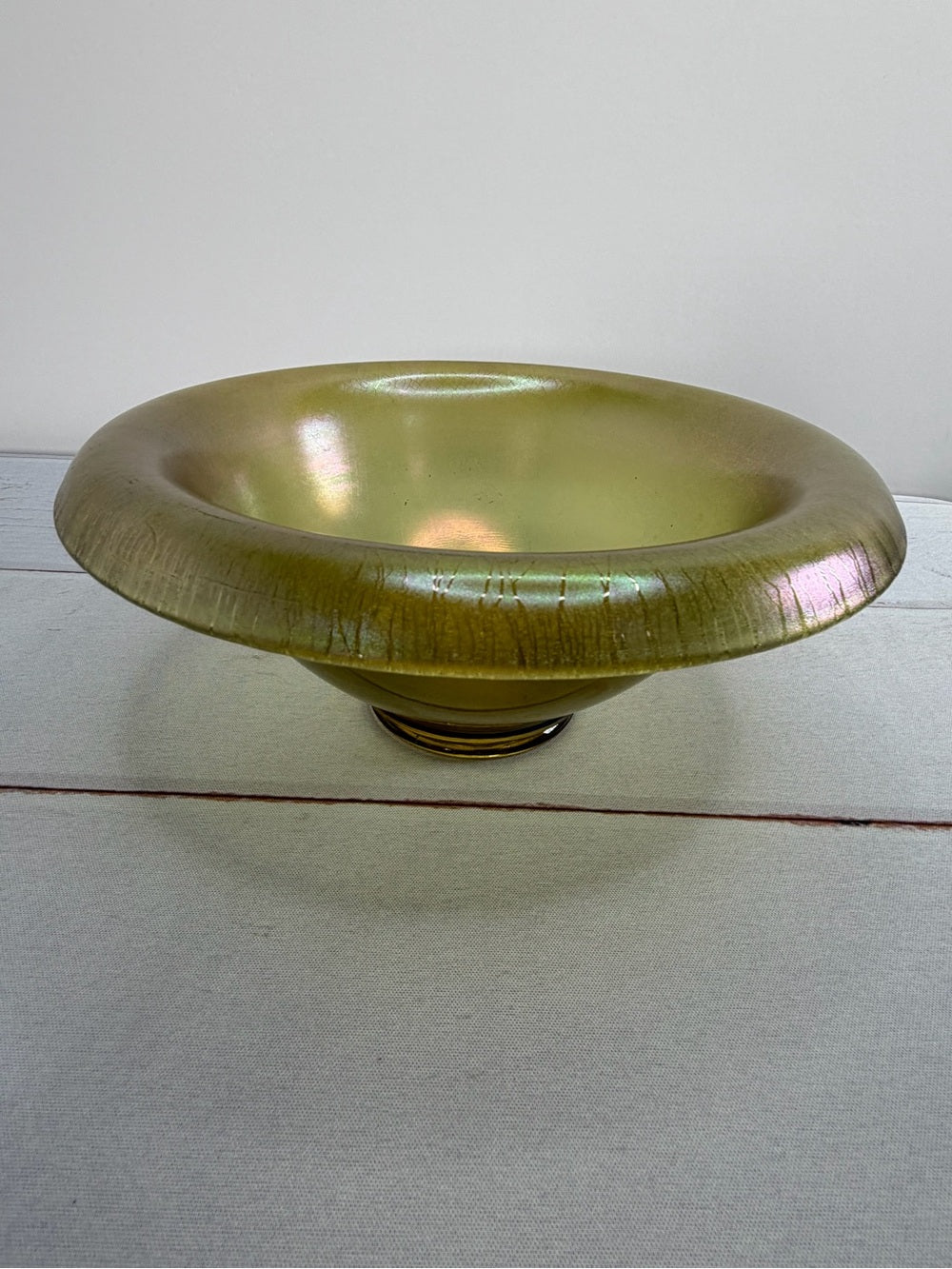 Antique c. 1920s H. Northwood & Co. No. 659 "Russet" Stretch Glass Console Bowl