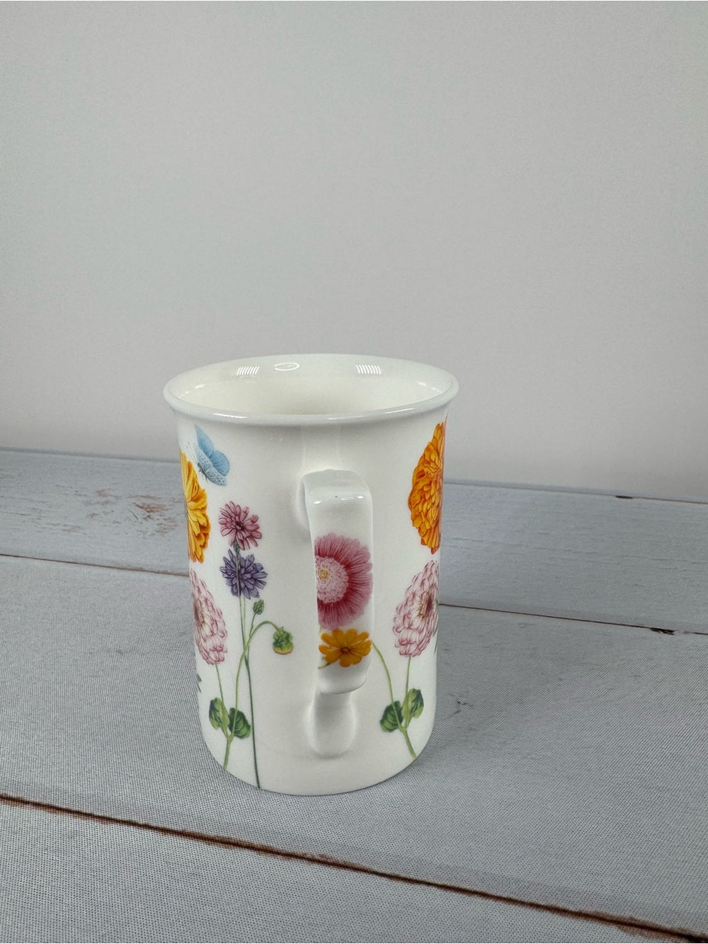 Gracie Bone China "Summer Dahlia & Wildflower" Tall Coffee Mug