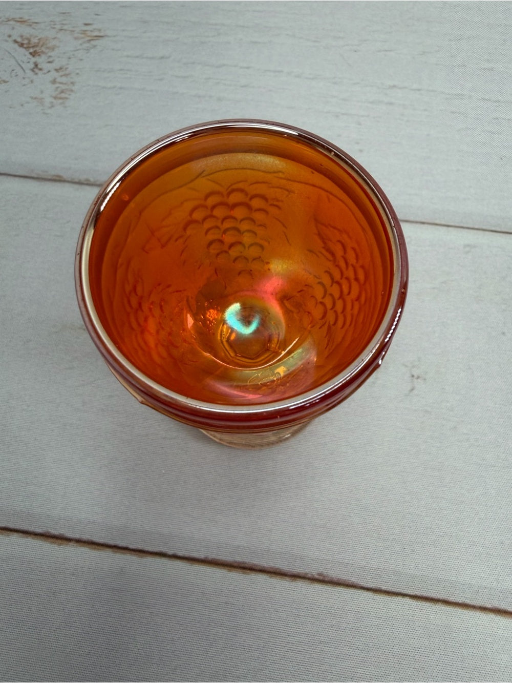 Vintage Imperial Glass Grape Marigold Carnival Glass 4" Cordial Wine Glass