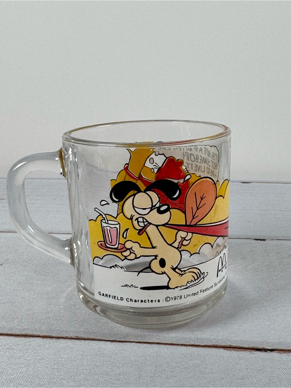 Vintage 1978 McDonald’s Garfield Glass Mug Its Not A Pretty Life Hammock