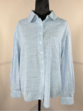 NWT - Lola River Nellie Cornflower Button Front Shirt 100% Cotton Size Medium