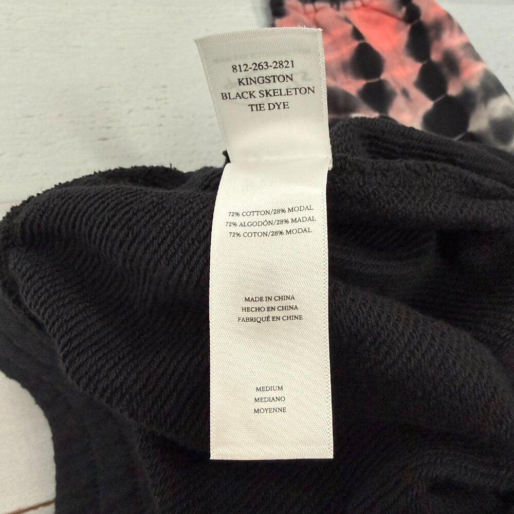 Rails Kingston Sweatpants Black Petal Tie Dye Size Medium