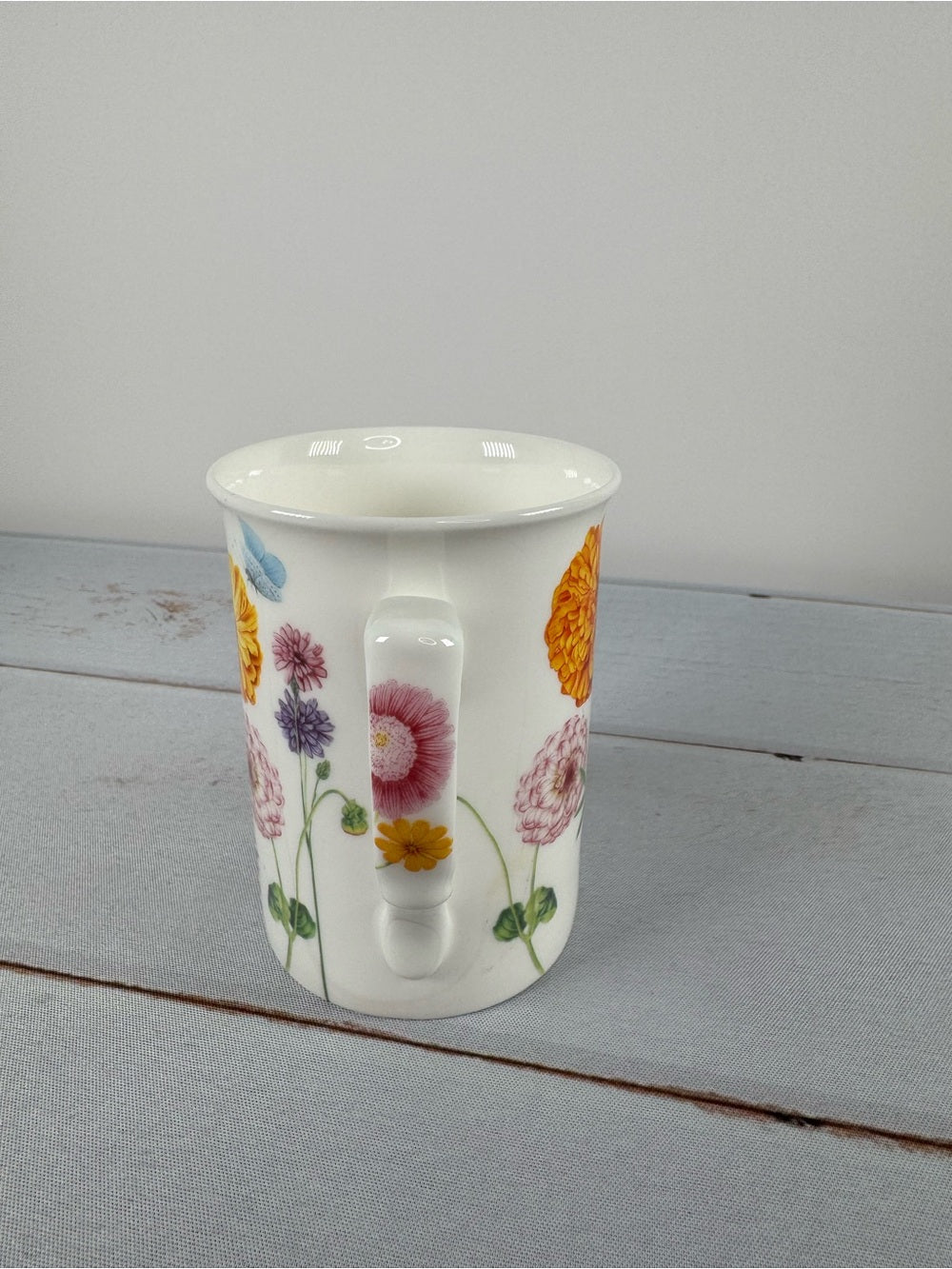 Gracie Bone China "Summer Dahlia & Wildflower" Tall Coffee Mug