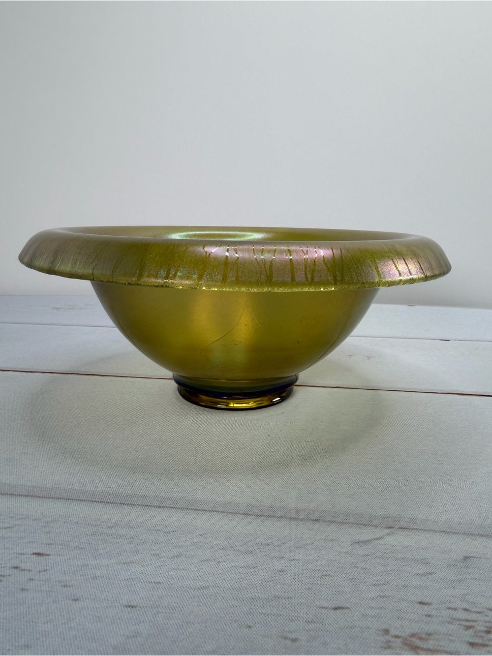 Antique c. 1920s H. Northwood & Co. No. 659 "Russet" Stretch Glass Console Bowl