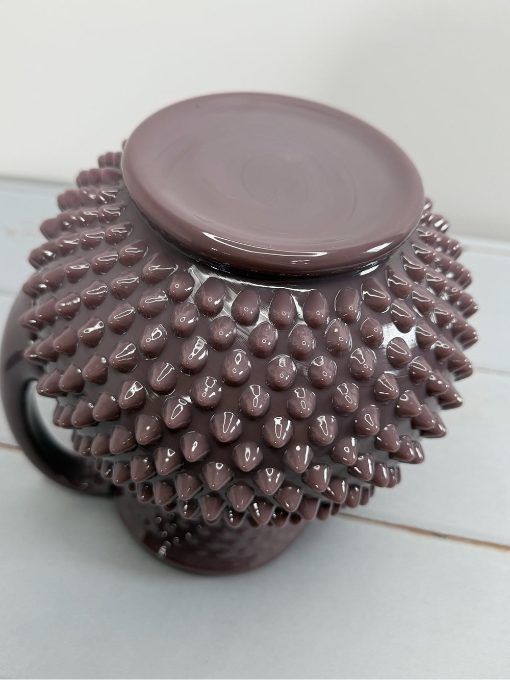 Mosser Glass Gigi Hobnail Pitcher Eggplant Purple 70 oz Fenton Mold