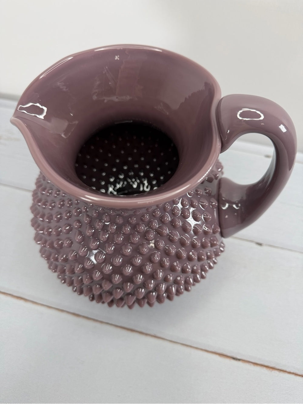 Mosser Glass Gigi Hobnail Pitcher Eggplant Purple 70 oz Fenton Mold