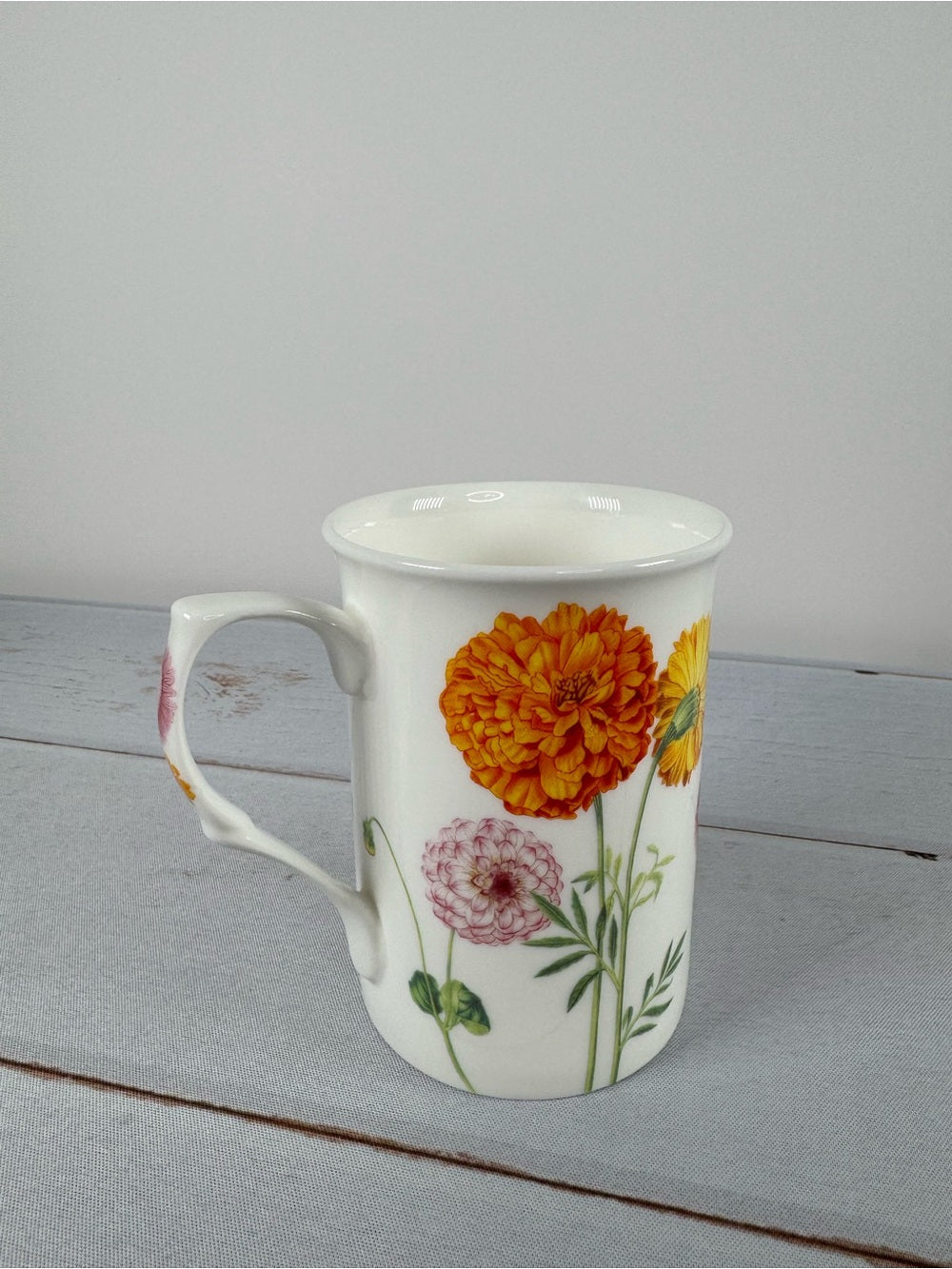 Gracie Bone China "Summer Dahlia & Wildflower" Tall Coffee Mug