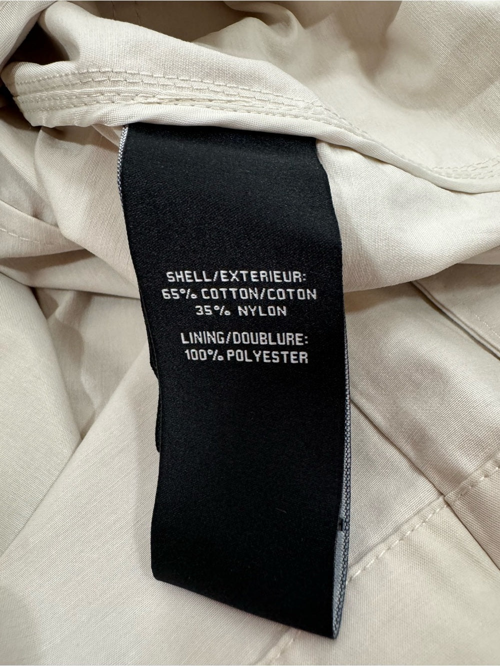 NWT 7 For All Mankind Ivory Cotton Blend Trench Coat Long Jacket Size Medium