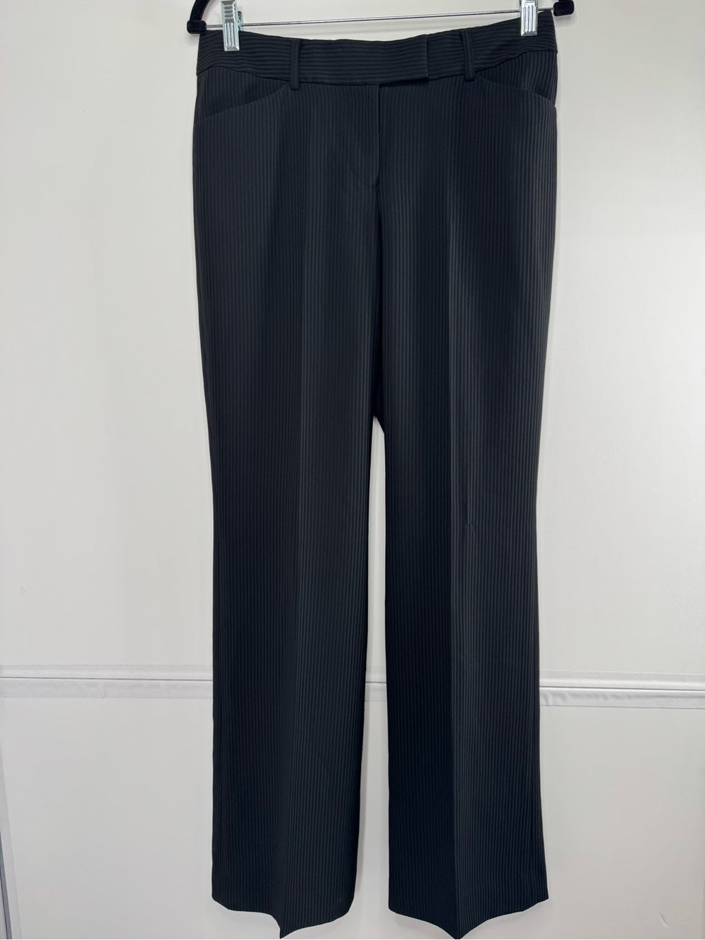 Anne Klein Black Pinstripe 2-Piece Suit Blazer & Trousers Women's Size 4