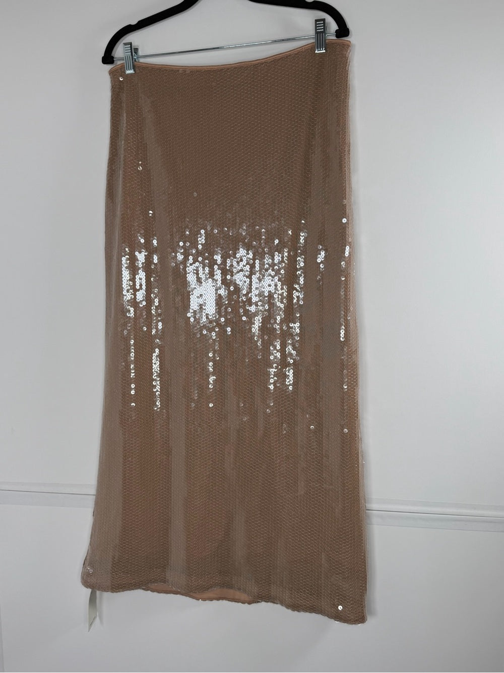 NWT Abercrombie & Fitch High Rise Sequin Sheer Maxi Skirt Size Large