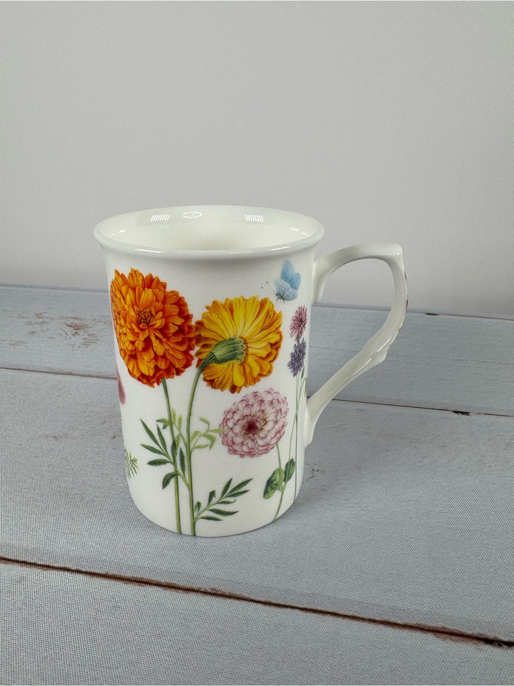 Gracie Bone China "Summer Dahlia & Wildflower" Tall Coffee Mug