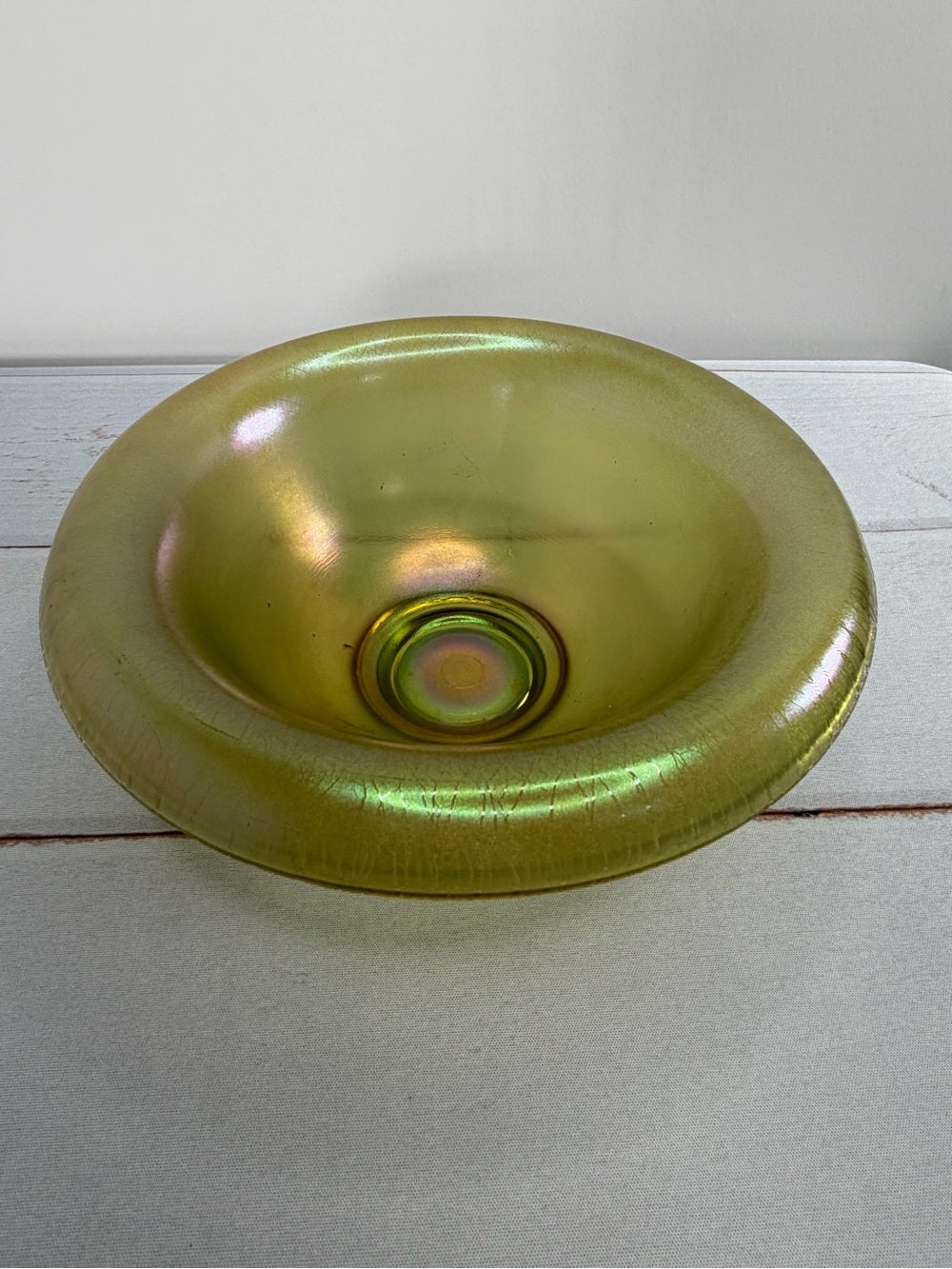 Antique c. 1920s H. Northwood & Co. No. 659 "Russet" Stretch Glass Console Bowl