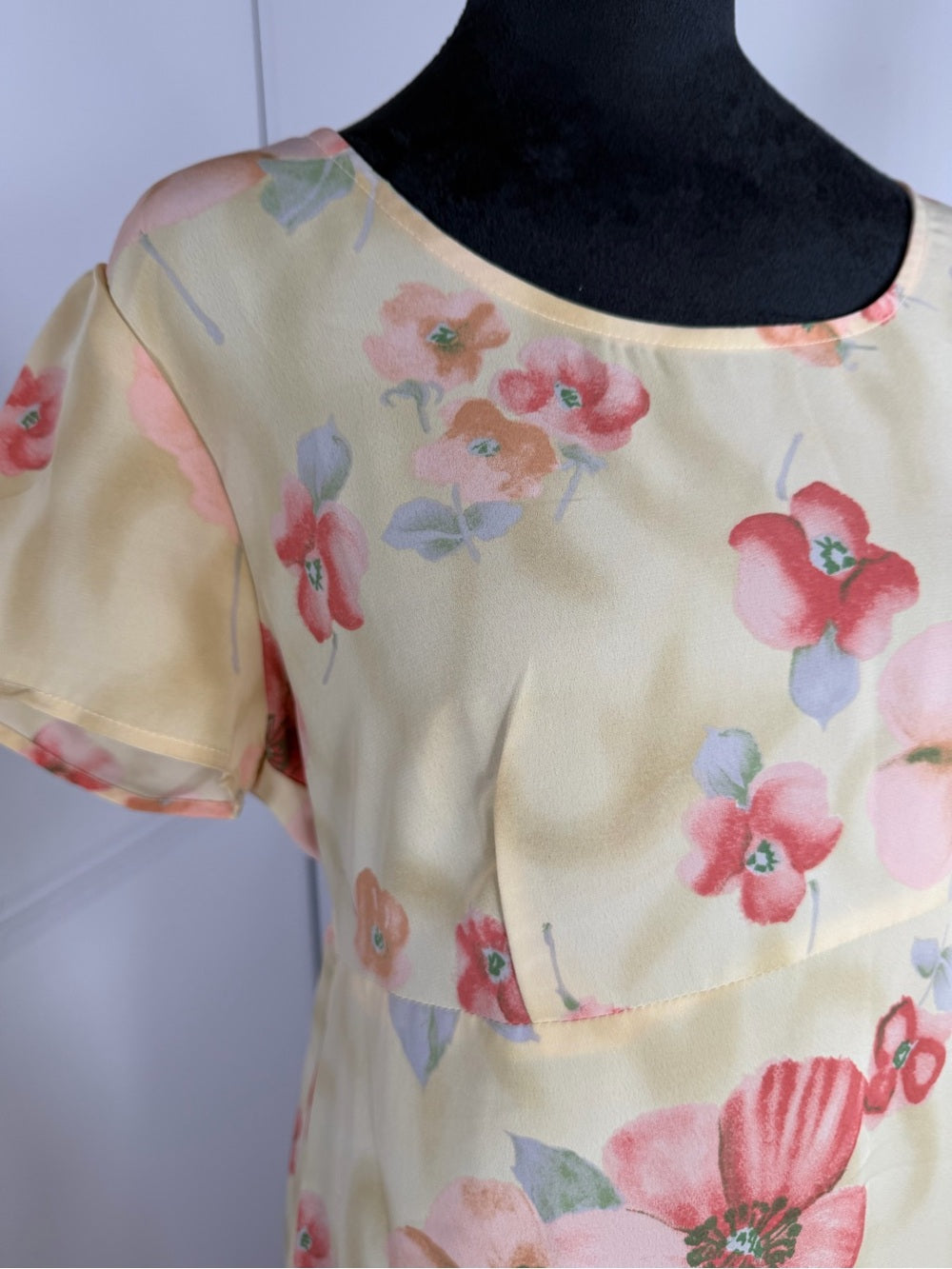Vintage Sarah Richards Floral Maxi Dress Cottagecore Tie Back Size 13