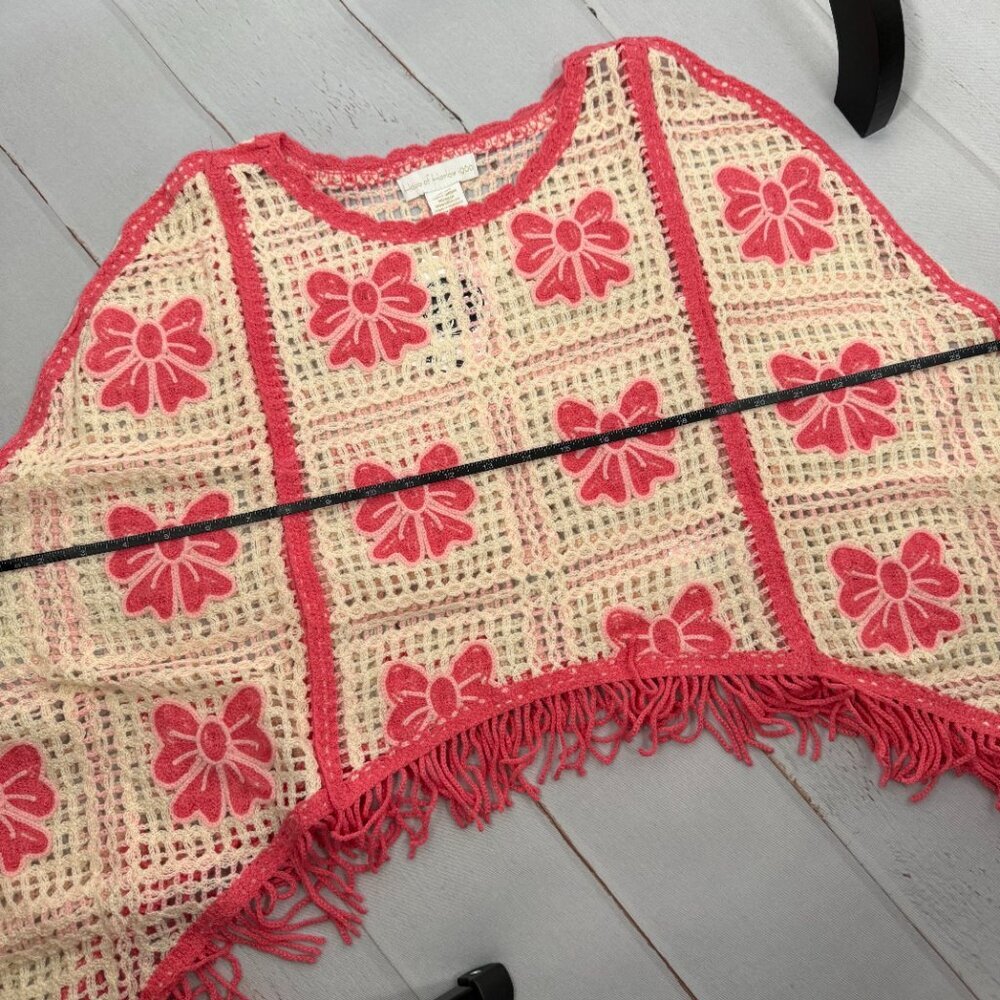 House of Harlow 1960 Crochet Bow Fringe Cardigan One Size Boho