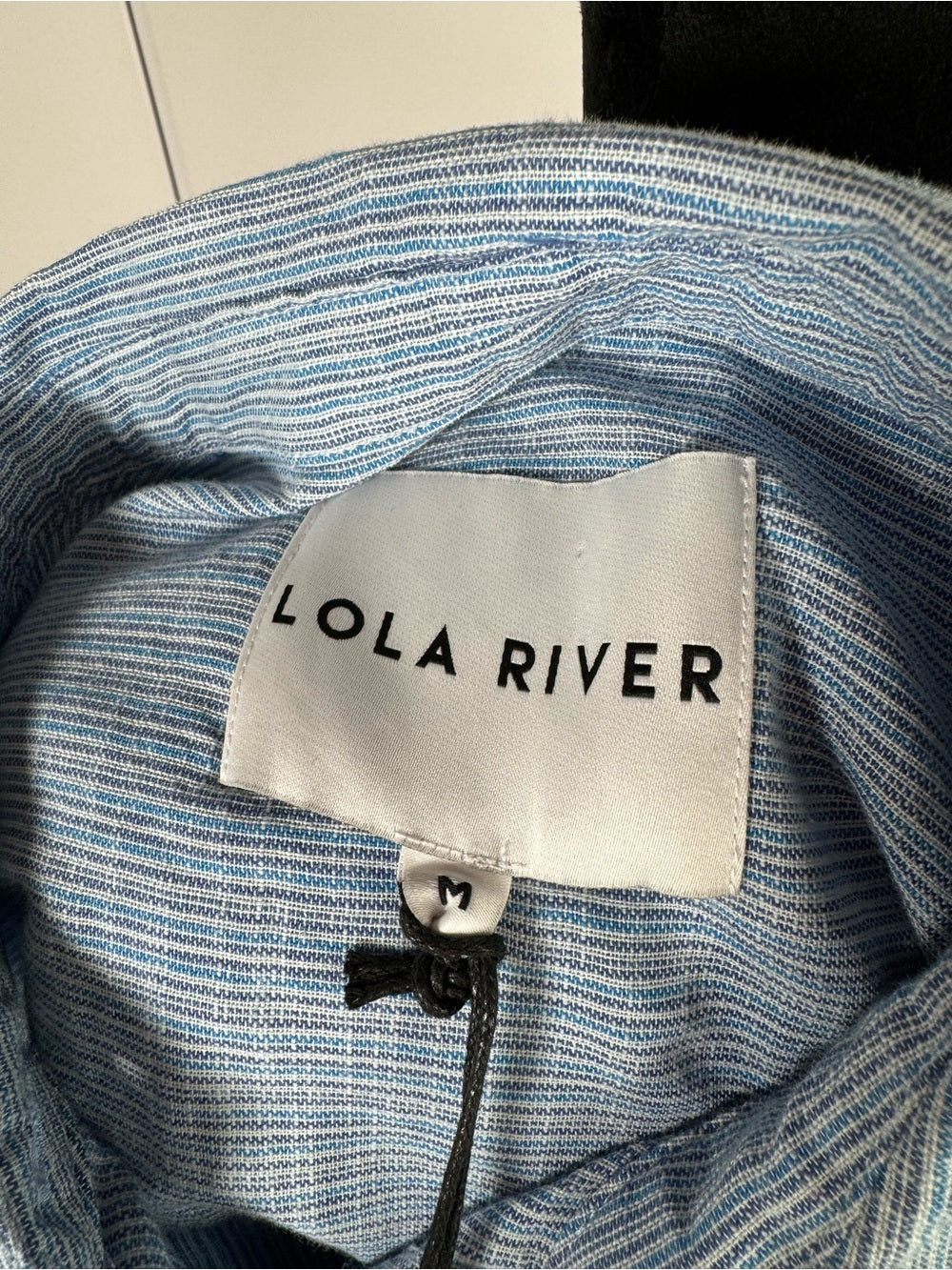 NWT - Lola River Nellie Cornflower Button Front Shirt 100% Cotton Size Medium