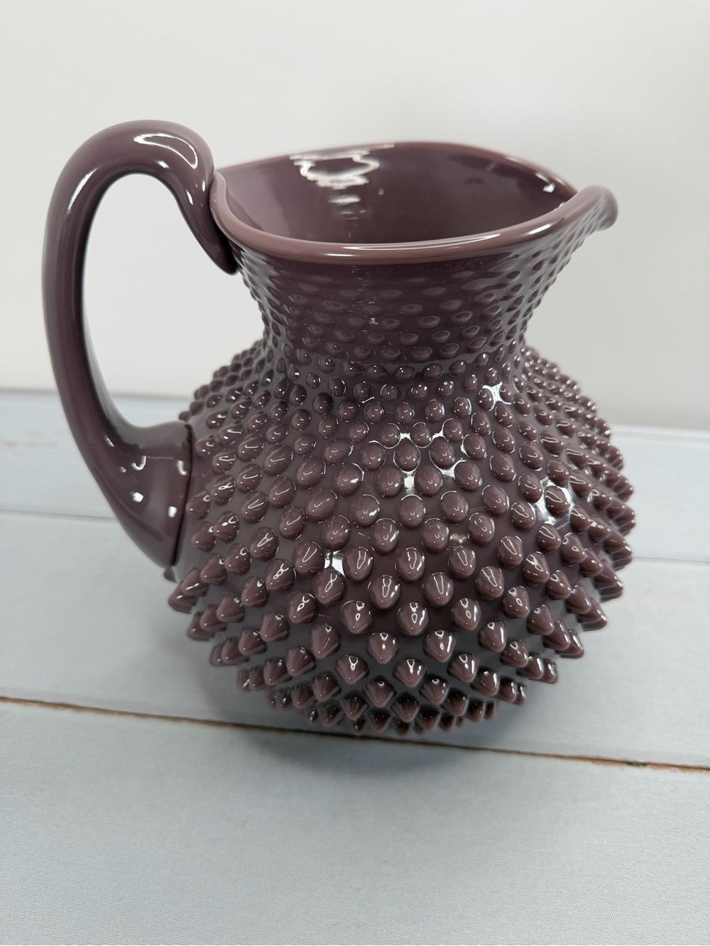 Mosser Glass Gigi Hobnail Pitcher Eggplant Purple 70 oz Fenton Mold
