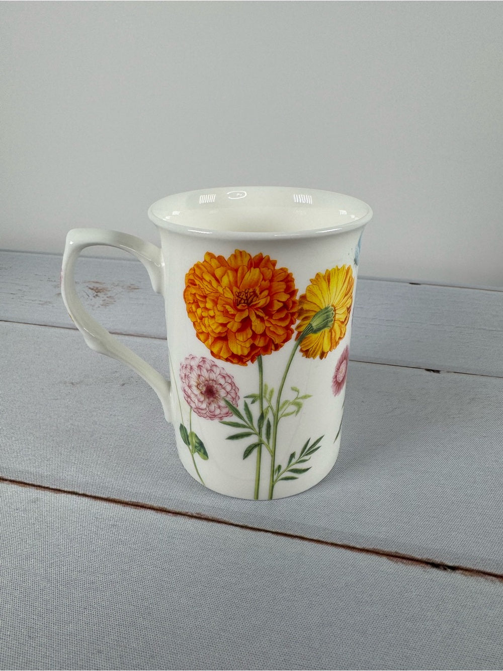 Gracie Bone China "Summer Dahlia & Wildflower" Tall Coffee Mug