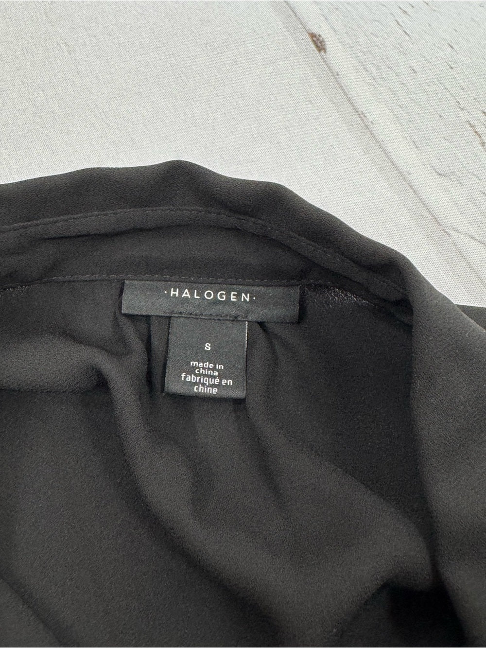 Halogen Black Sheer Button Down Blouse Long Sleeve Size 8