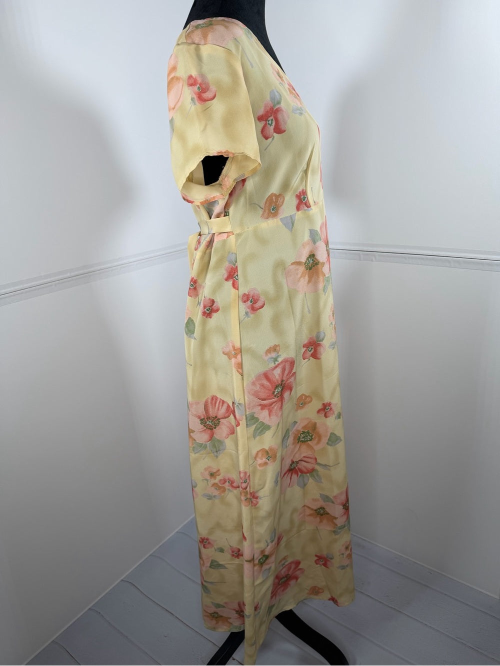 Vintage Sarah Richards Floral Maxi Dress Cottagecore Tie Back Size 13