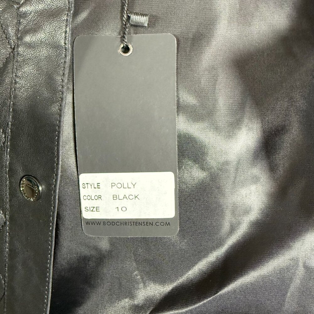 Bod & Christensen Black Quilted Leather Jacket Size 10