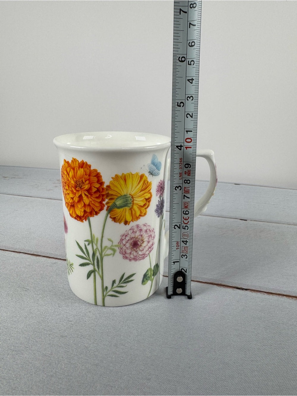 Gracie Bone China "Summer Dahlia & Wildflower" Tall Coffee Mug