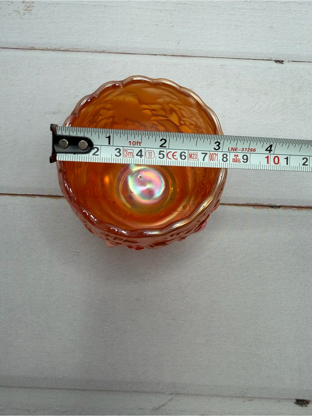 Antique 1910 Dugan Marigold "Wreath of Roses" Carnival Glass Small Rose Bowl