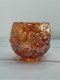 Antique 1910 Dugan Marigold "Wreath of Roses" Carnival Glass Small Rose Bowl